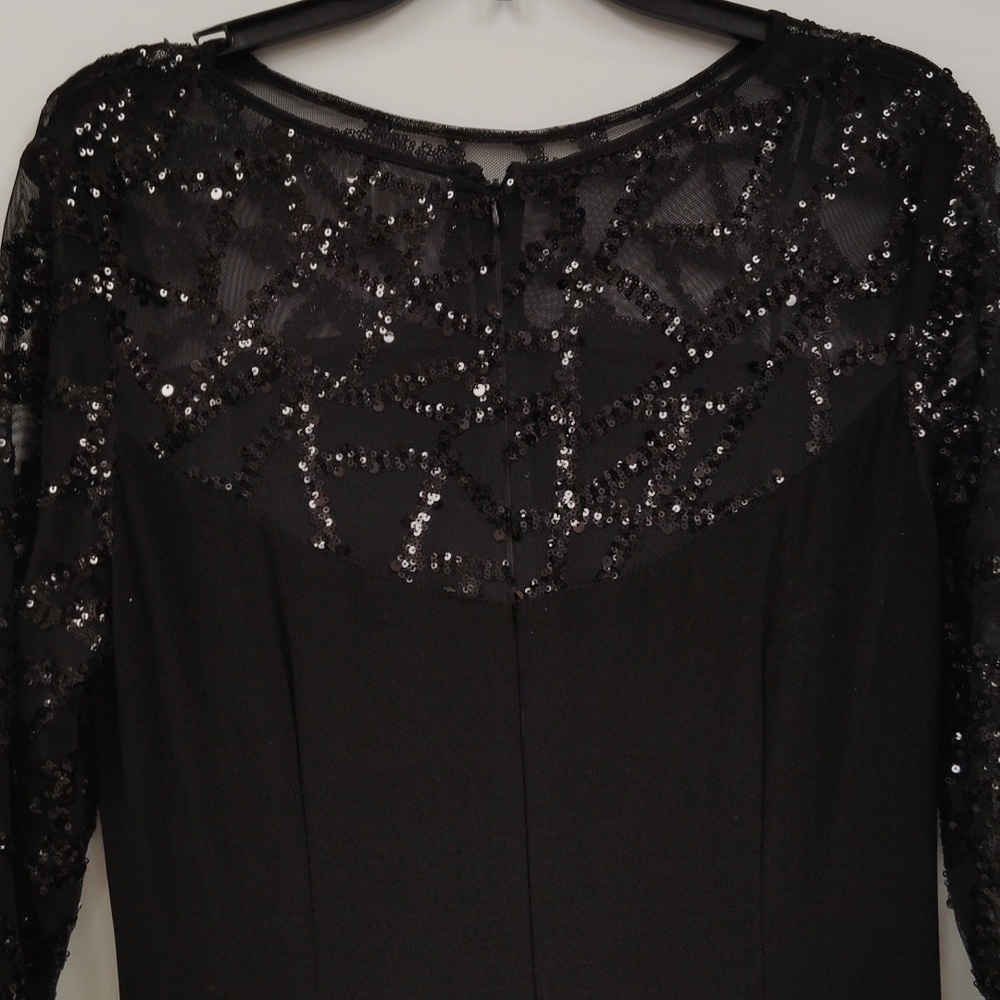 Briana Milay Sequinned 3/4 Sleeve Evening Gown - Picture 8 of 12